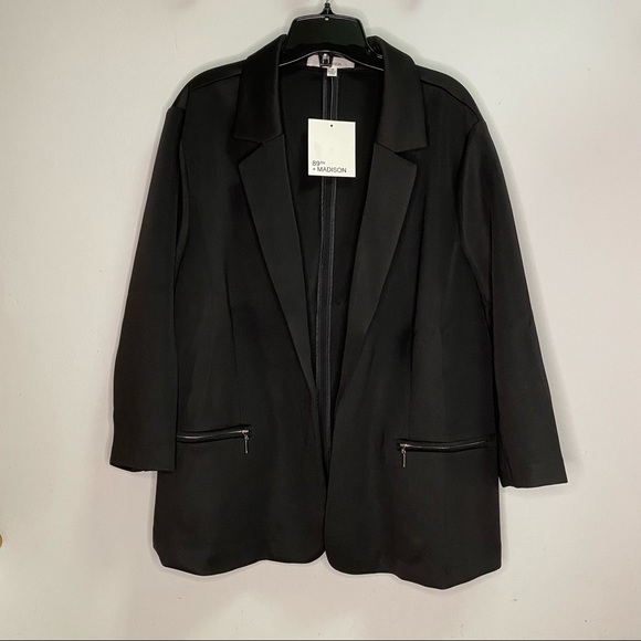 NEW 89th & Madison Black Open Front Blazer Women’s suit jacket plus Size 2X - Picture 2 of 9